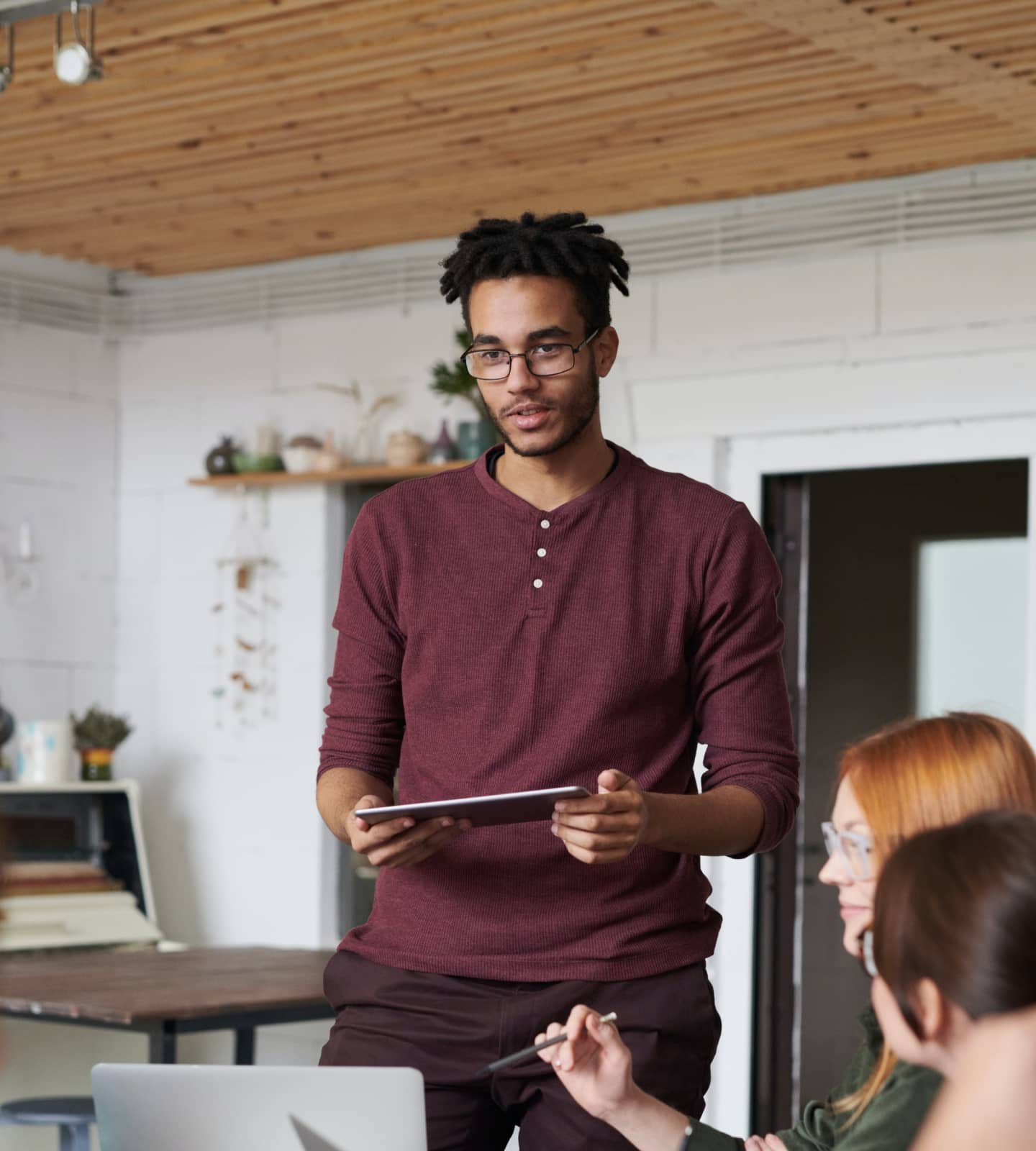 Image of a team member doing a presentation